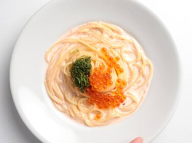 【贅沢づくし】いくらと明太子のクリームパスタのレシピ/作り方