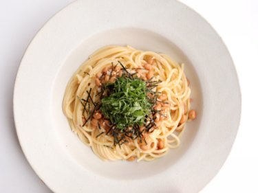 【超簡単】梅干しと納豆のずぼらパスタのレシピ/作り方