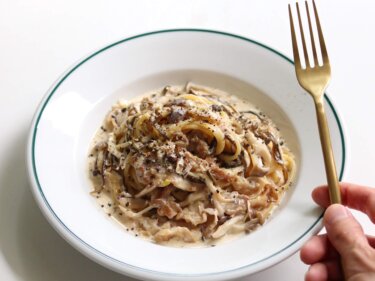 【旨すぎ注意】豚肉ときのこの和風クリームパスタのレシピ/作り方