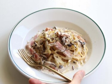 【濃厚】白菜ときのこのチーズクリームパスタのレシピ/作り方